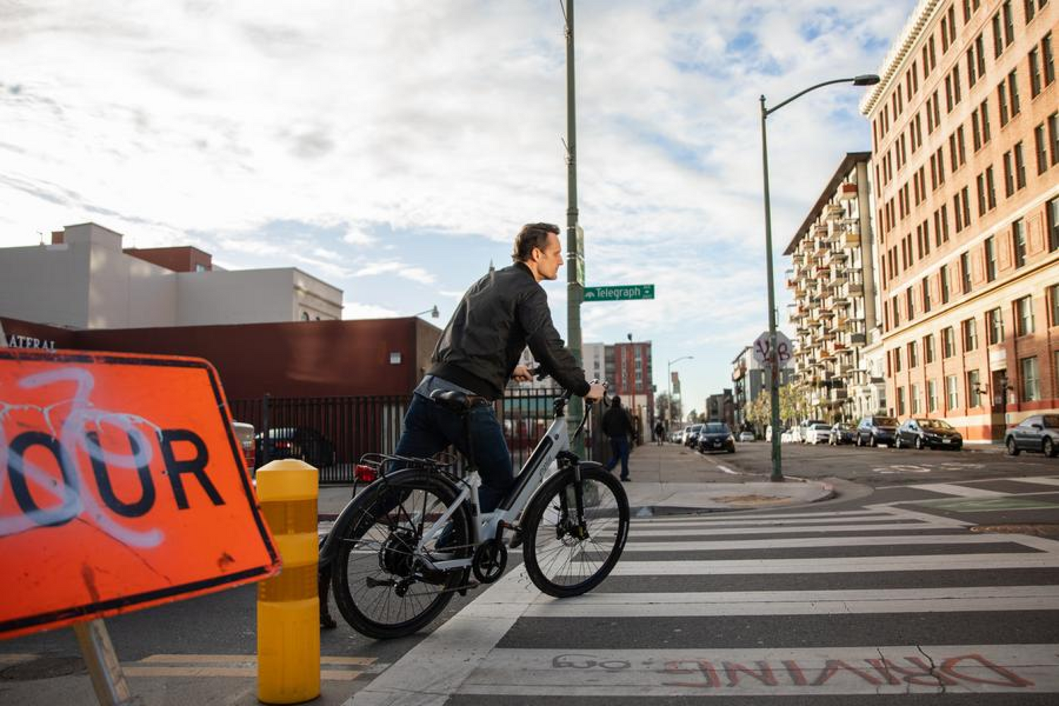 man riding electric bike