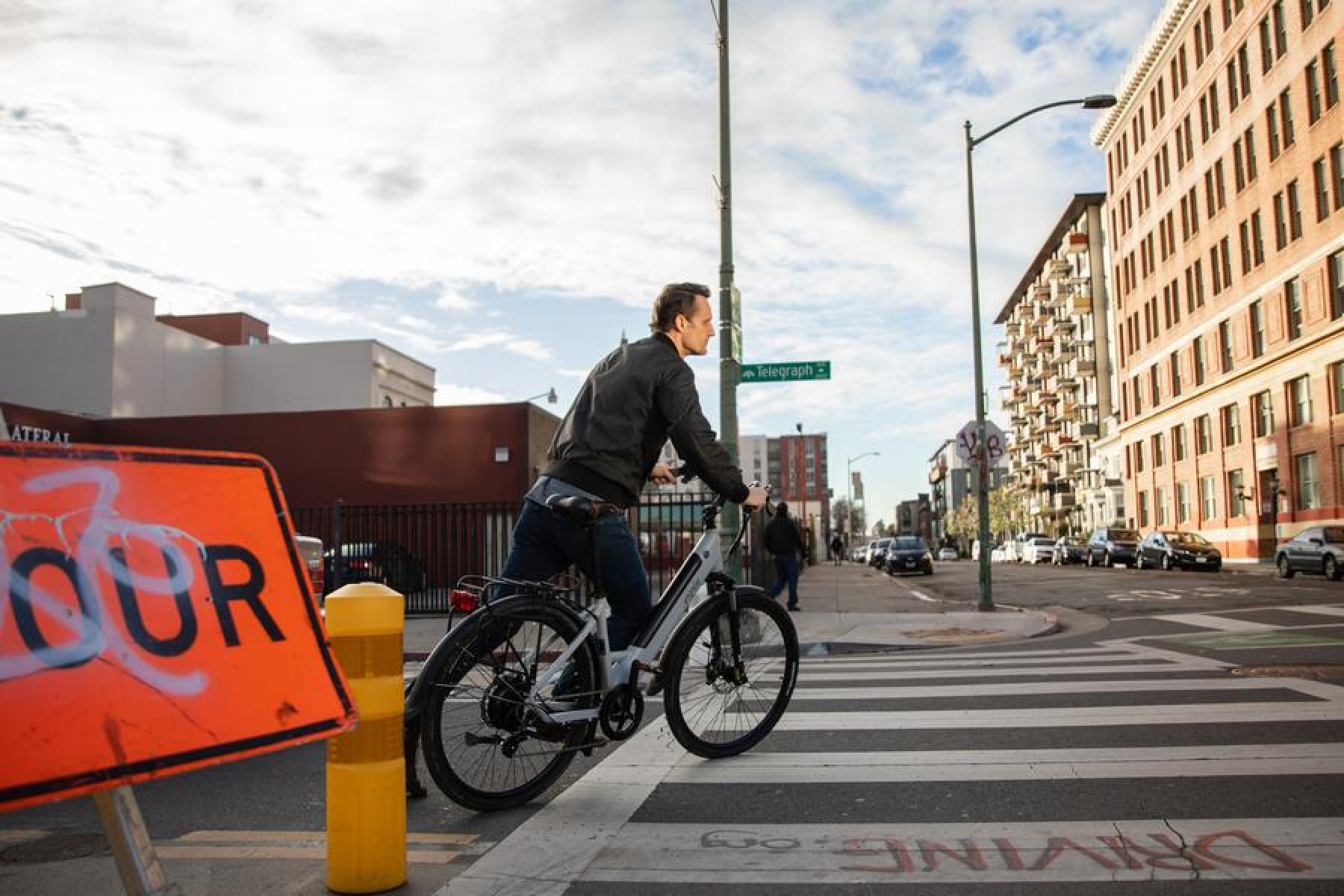 man riding electric bike