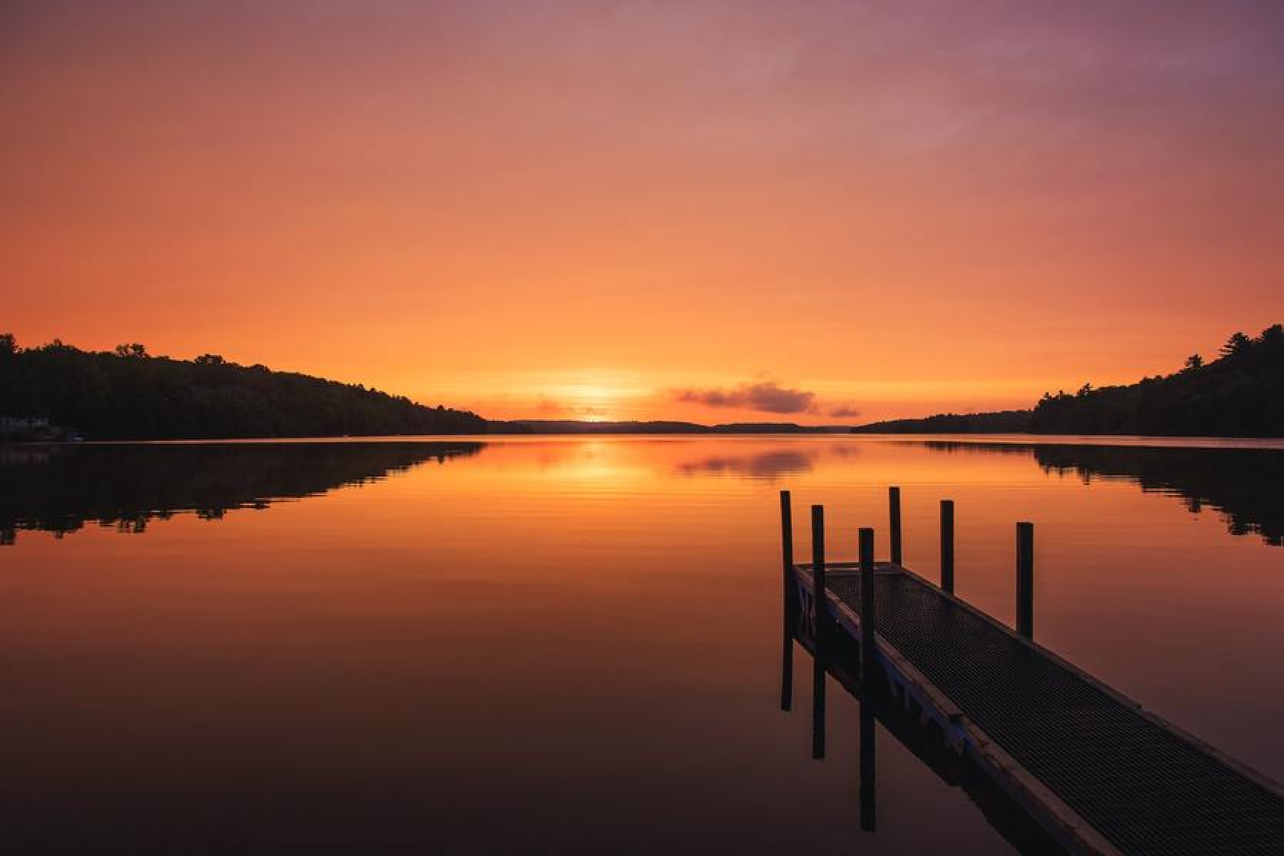 sunset over lake