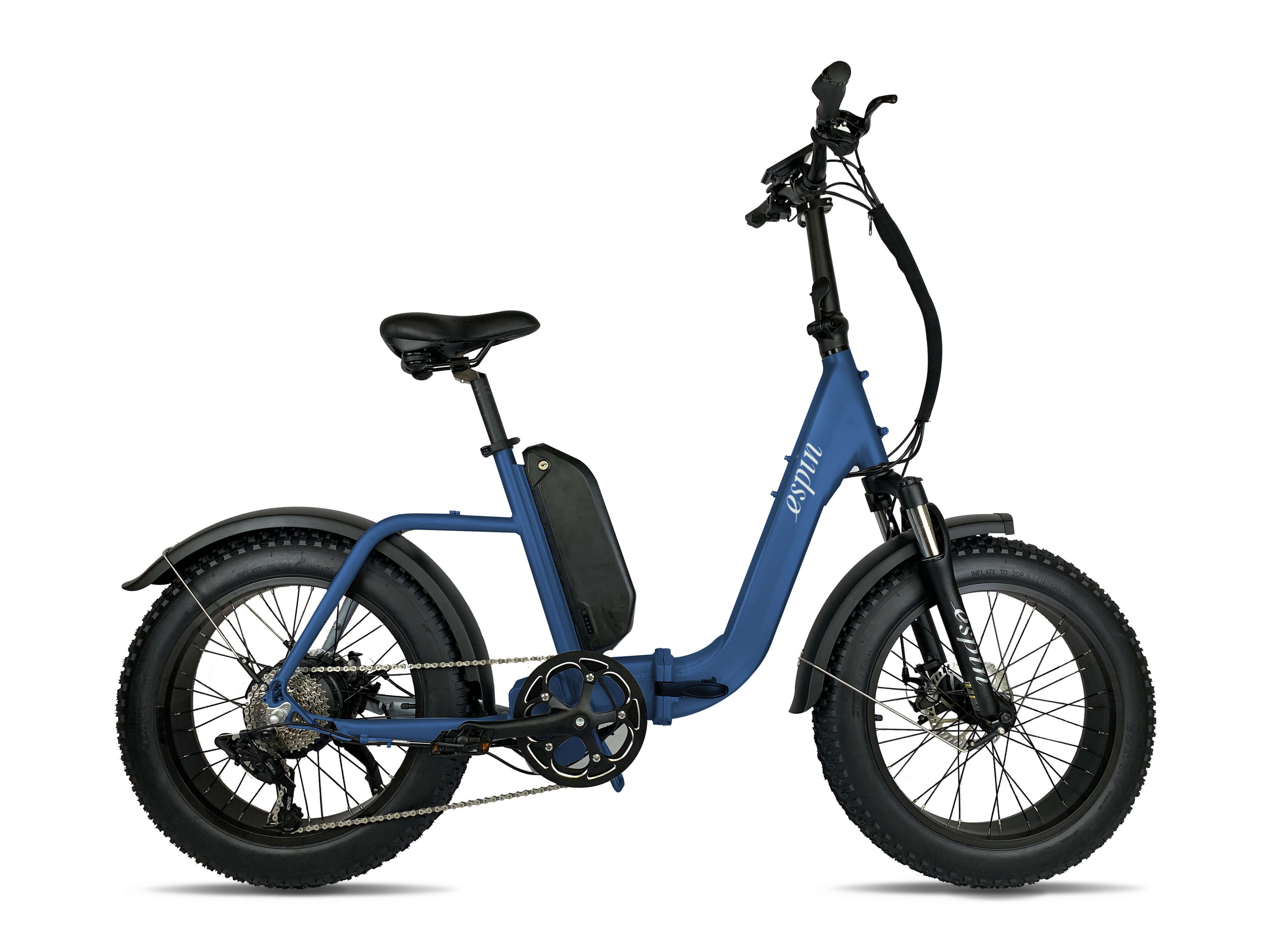 Espin nesta Folding Fat Tire Electric Bike & City Bicycle & urban commuter with step-through frame that is ready to conquer any and all terrain